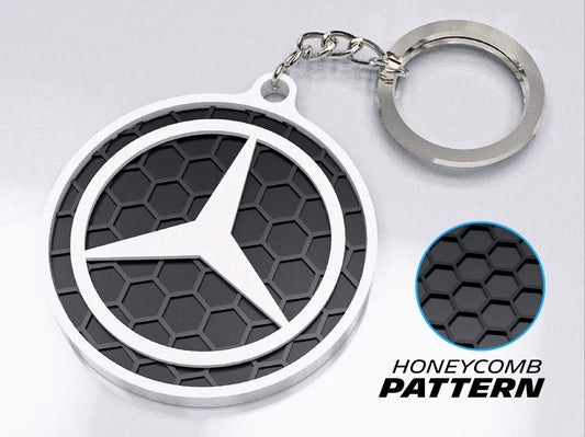 "Mercedes Badge" Honeycomb 3D Printed Key Chain