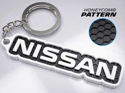 "Nissan" Honeycomb 3D Printed Key Chain