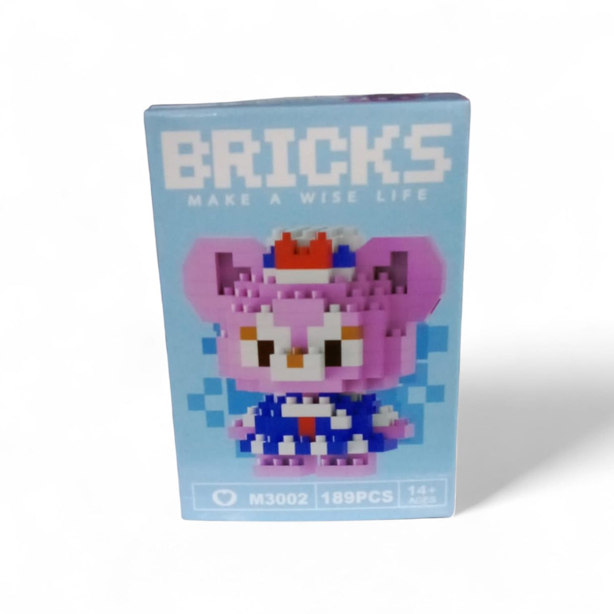ET Constructable Bricks featuring cartoon character Pink Bear, colorful plastic building blocks for creative play.