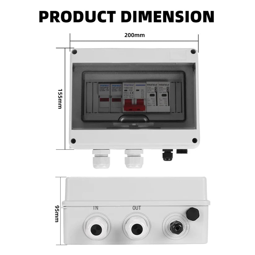 Solar photovoltaic PV DC Combiner Box Surge Lightning Protection 1 input 1 out DC 600V