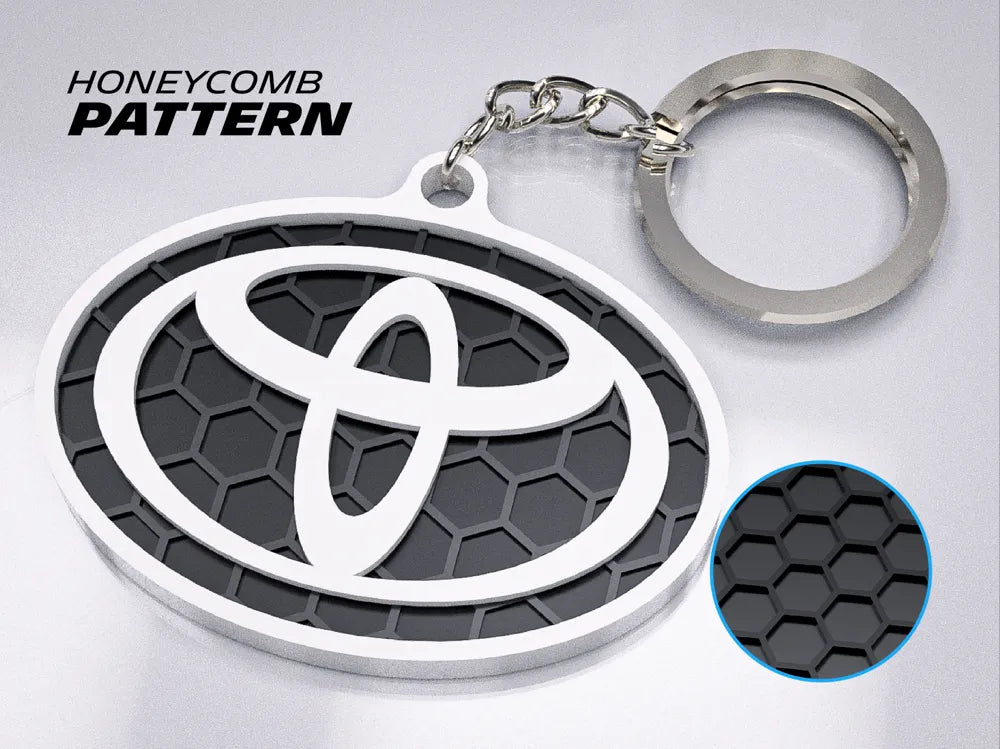 "Toyota Badge" Honeycomb 3D Printed Key Chain