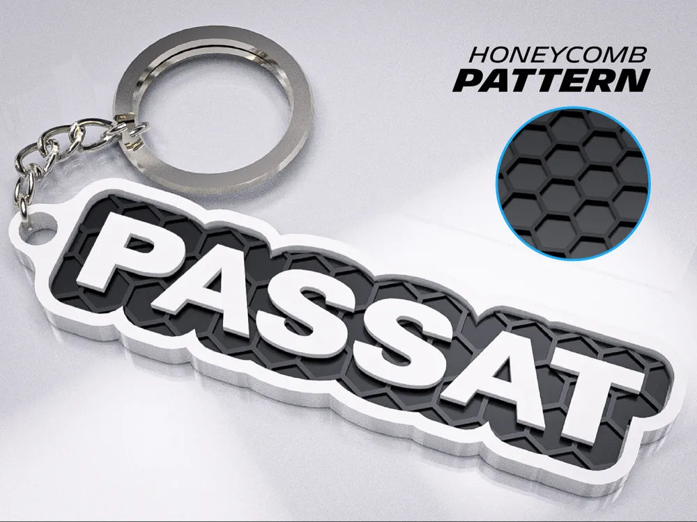 "Volkswagen Passat" Honeycomb 3D Printed Key Chain