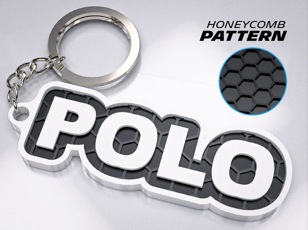 "Volkswagen Polo" Honeycomb 3D Printed Key Chain