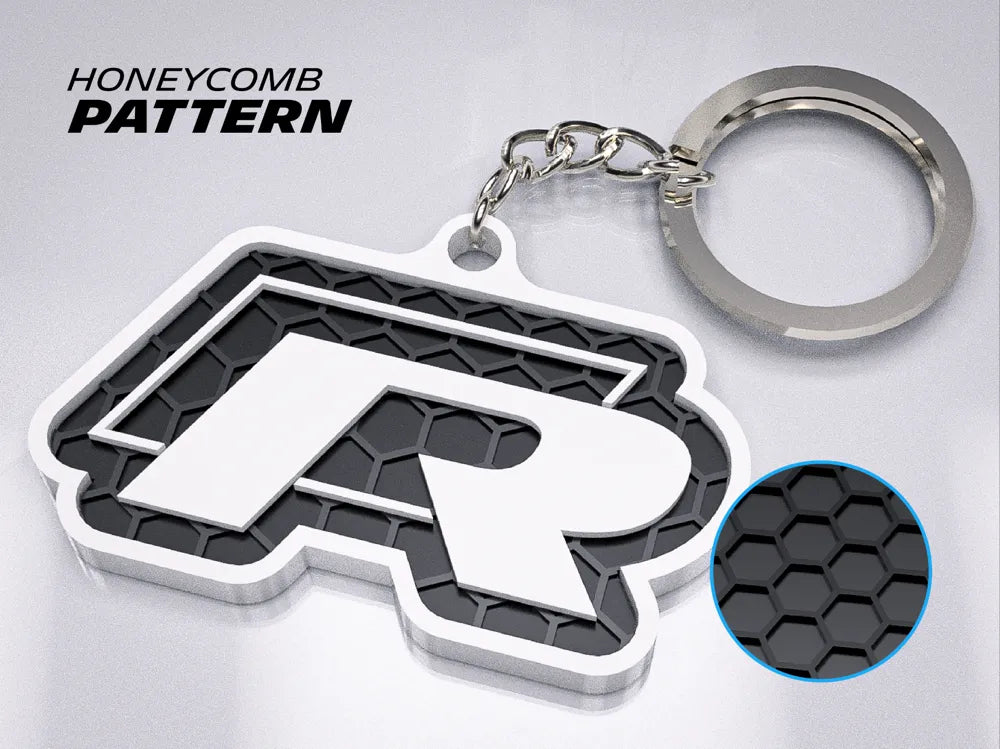 "Volkswagen R" Honeycomb 3D Printed Key Chain