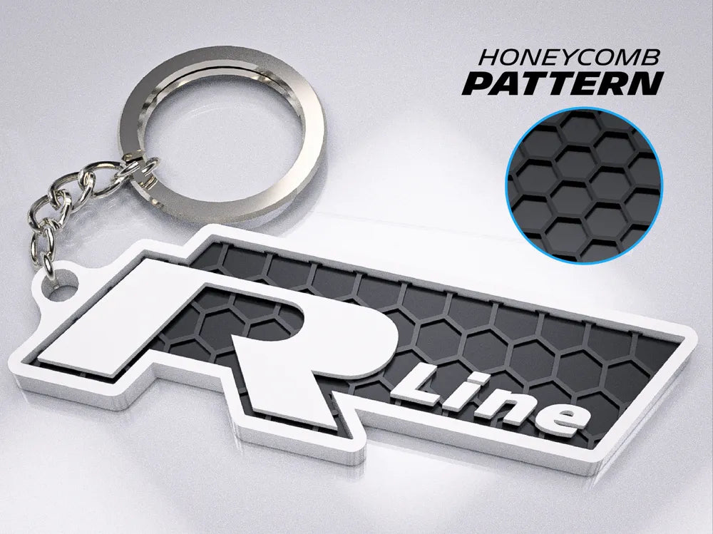 "Volkswagen R Line" Honeycomb 3D Printed Key Chain