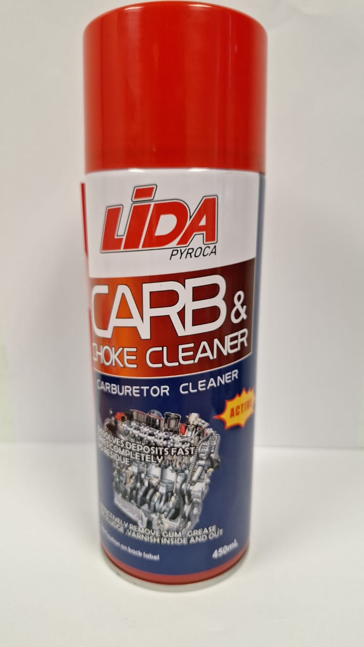 Wesley Carb & Choke Cleaner 450ml bottle with nozzle, designed for removing deposits from carburetors and choke systems.