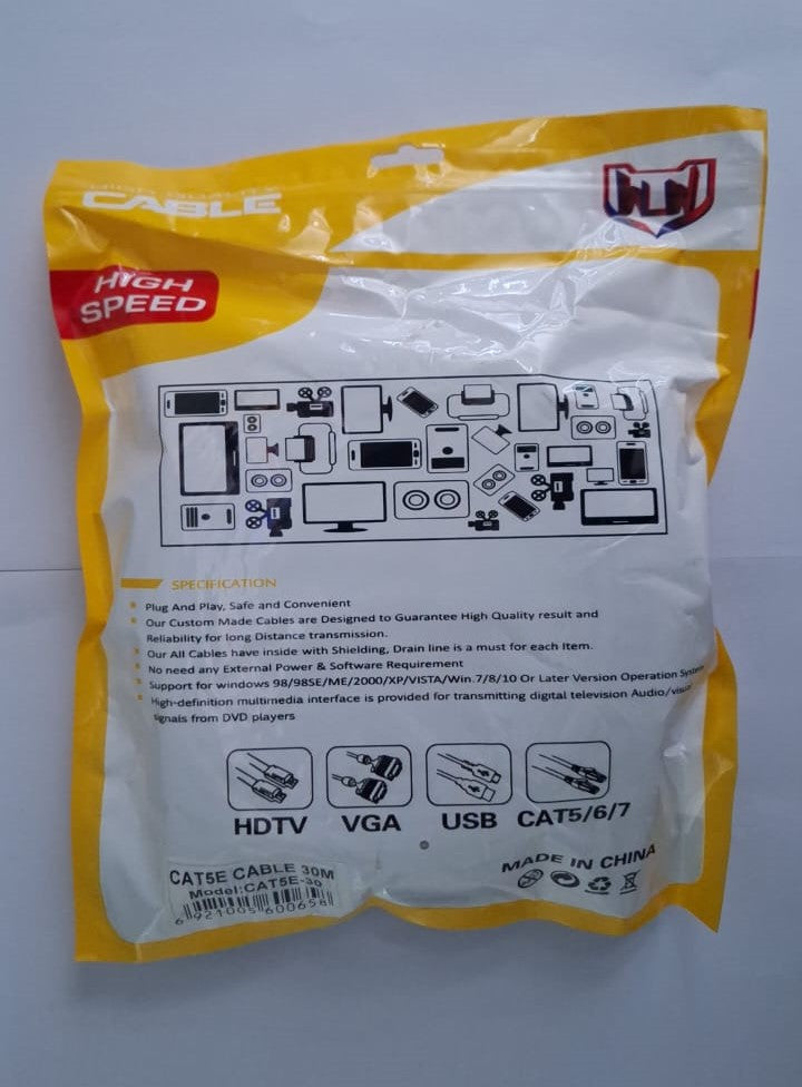 High Speed 30M Cat5 Cable