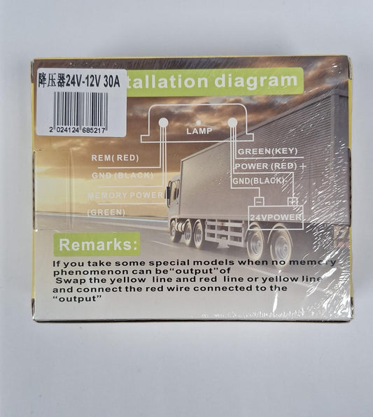 DC 24v to 12v 30A Power Step Down Transformer