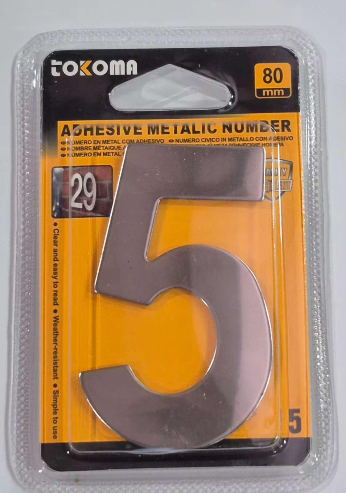 Tokoma High Quality Adhesive Metallic Numbers