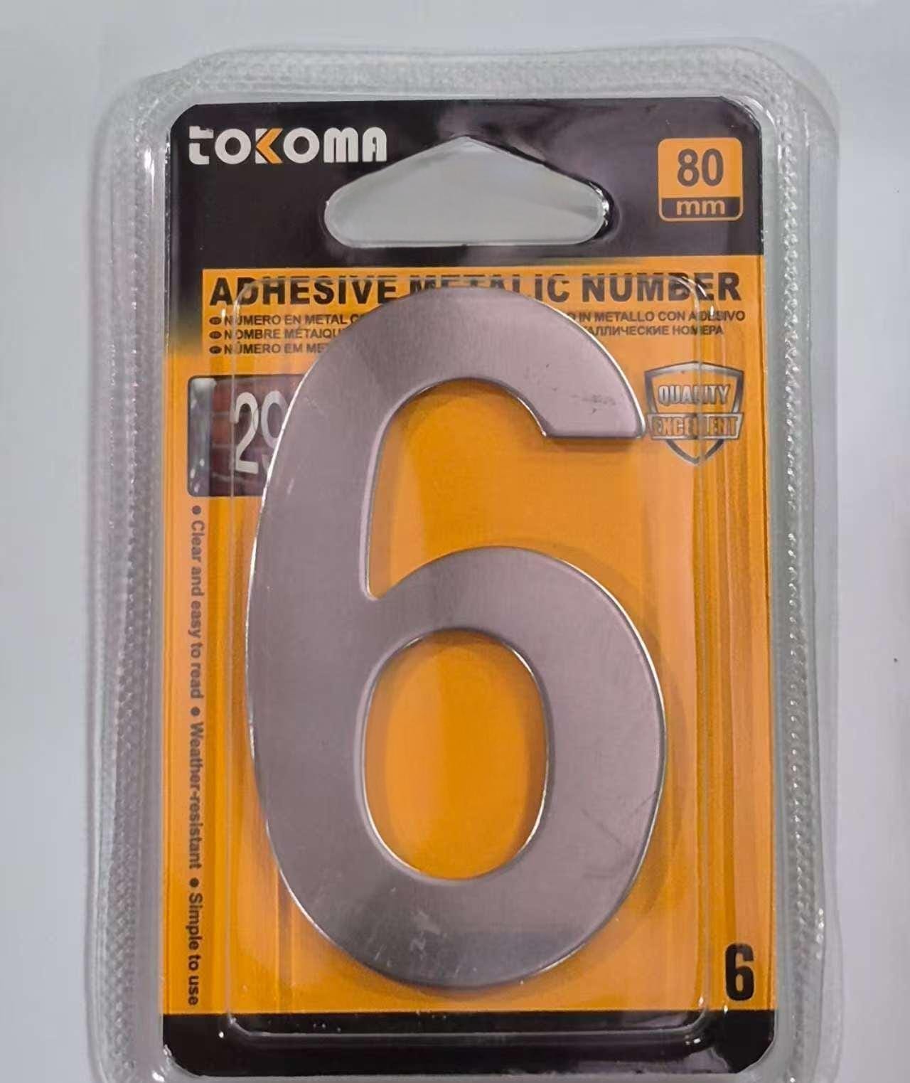 Tokoma High Quality Adhesive Metallic Numbers