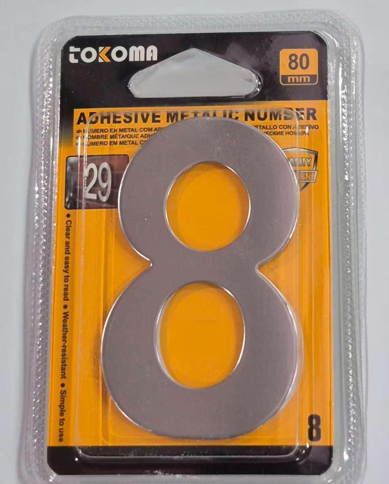 Tokoma High Quality Adhesive Metallic Numbers