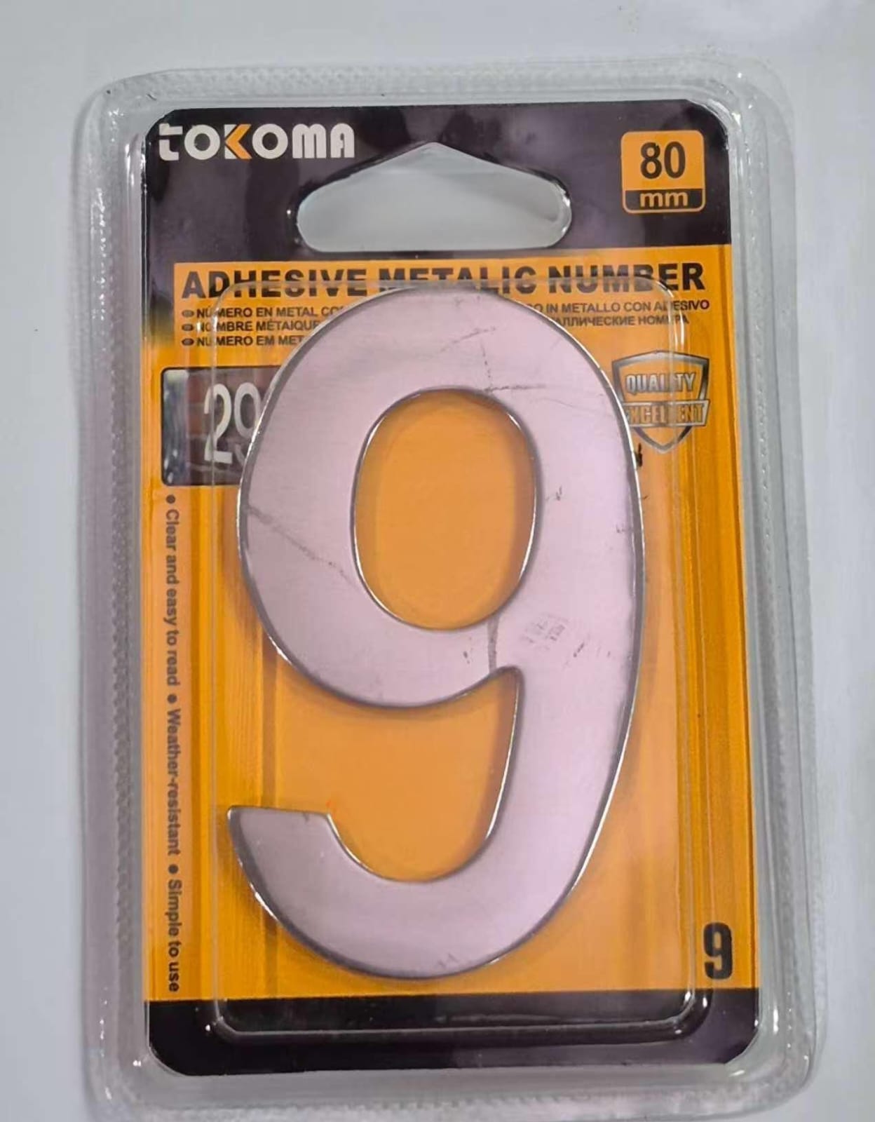 Tokoma High Quality Adhesive Metallic Numbers
