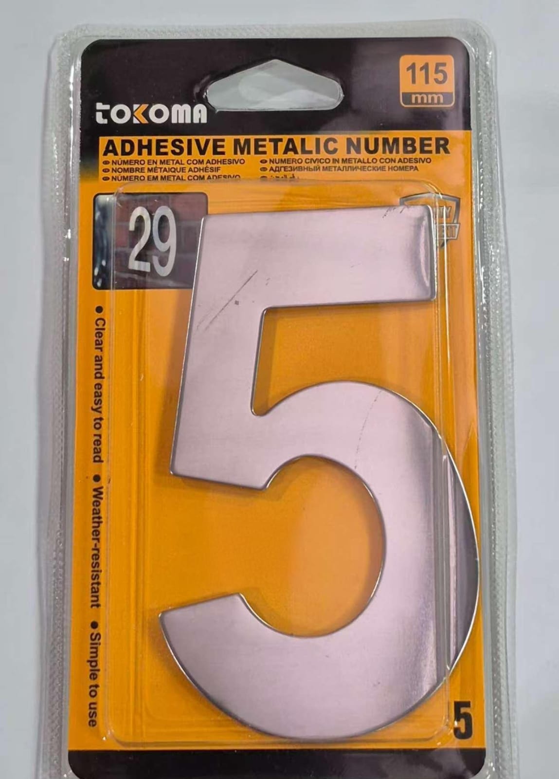 Tokoma High Quality Adhesive Metallic Numbers