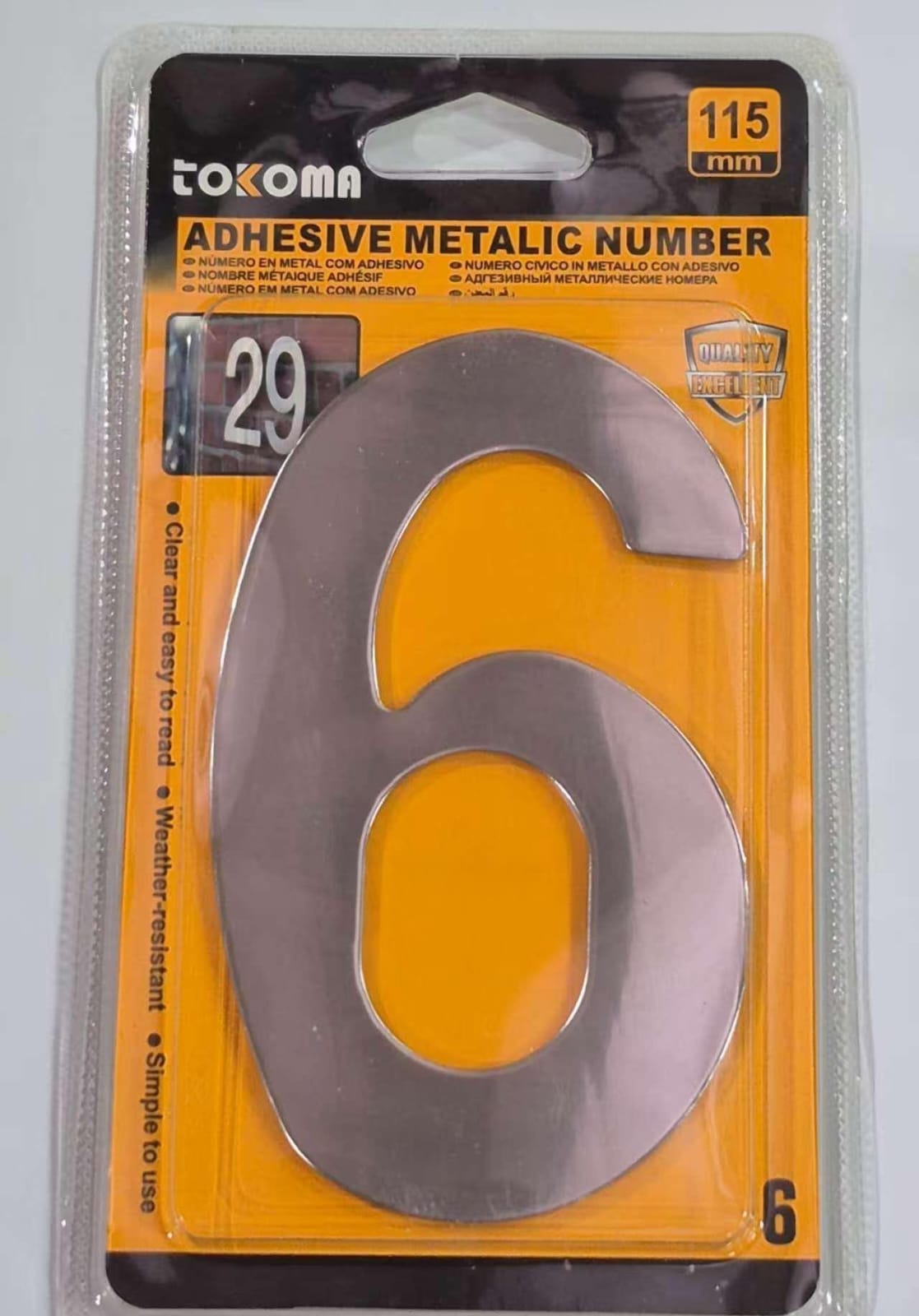 Tokoma High Quality Adhesive Metallic Numbers