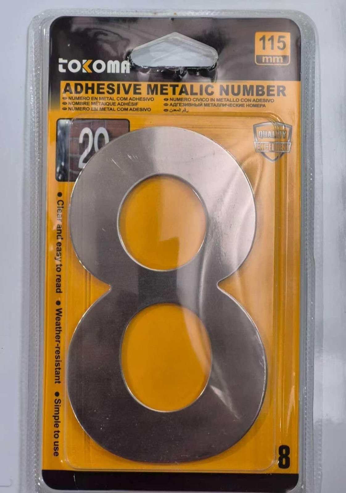Tokoma High Quality Adhesive Metallic Numbers