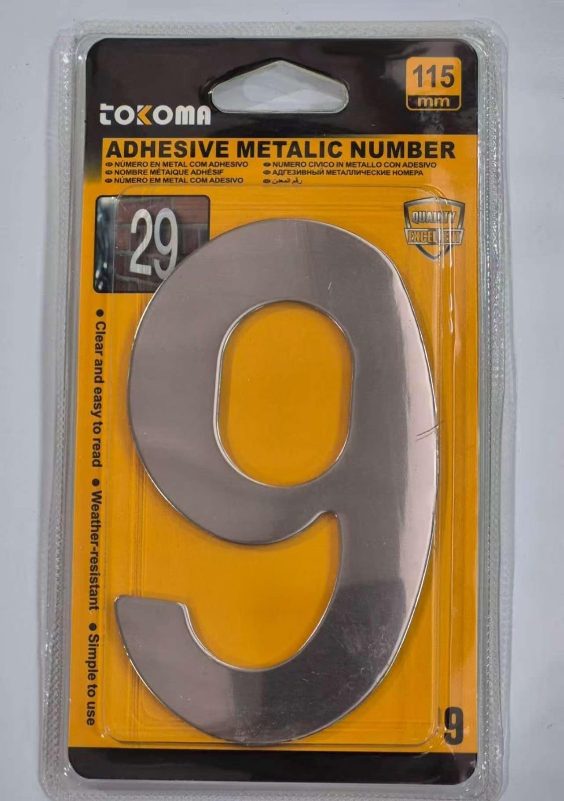 Tokoma High Quality Adhesive Metallic Numbers