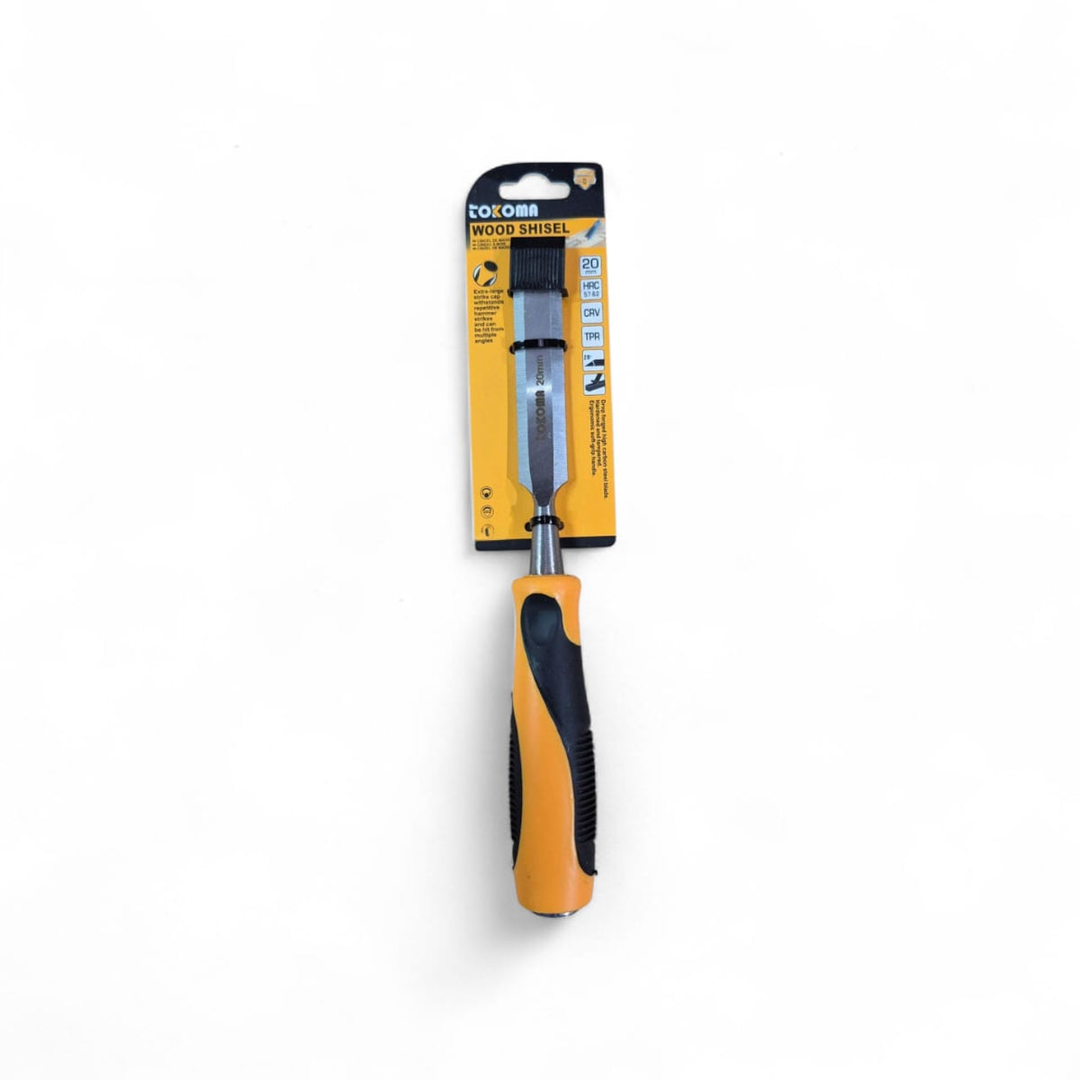 Tokoma high-quality wood chisel with wooden handle and sharp steel blade for precise woodworking tasks.