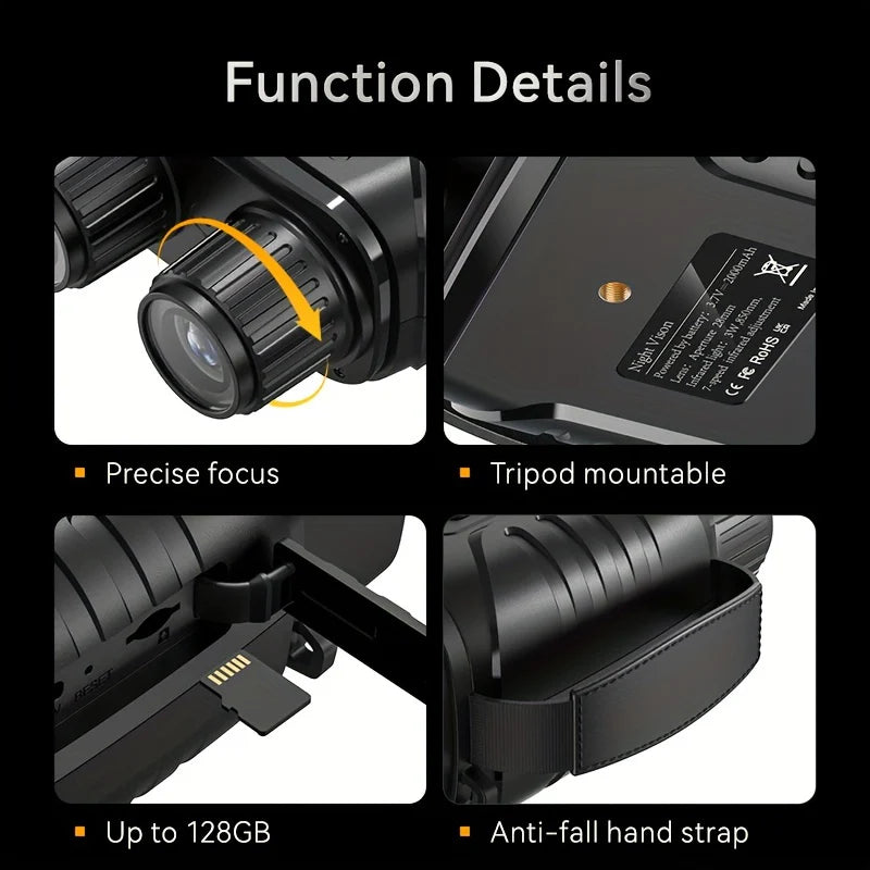Night Vision Goggles with 10X Digital Zoom, Binoculars Telescope with Long Viewing Distance at night with Built-in Battery
