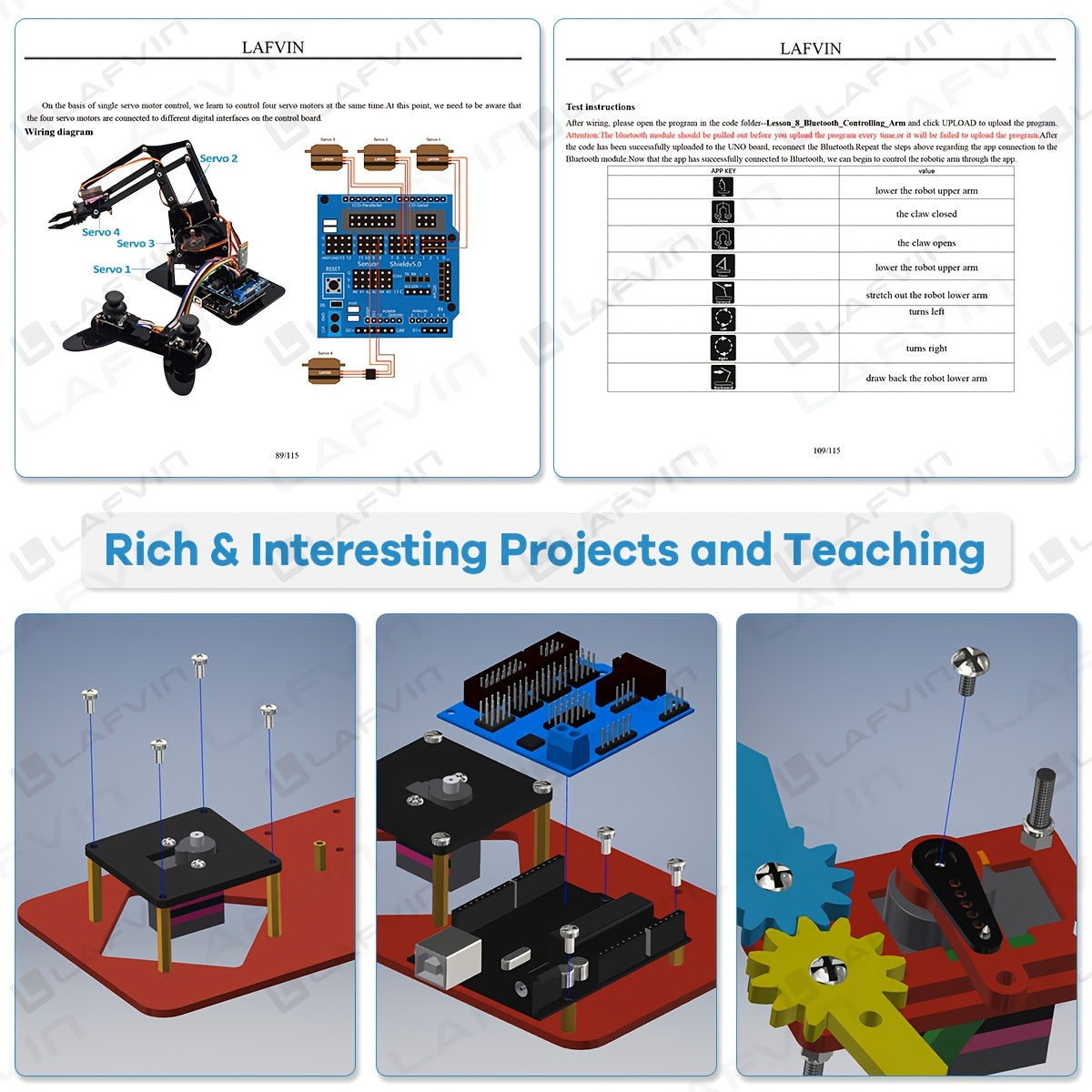 Mechanical Robot Claw Kit by Temu, featuring a robotic claw with USB power, assembled and ready for robotics projects.