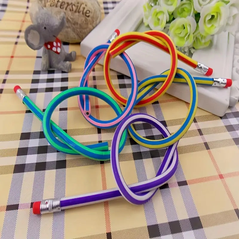 20pcs Flexible Pencils: Soft Novelty Pencil with Eraser - Little Tokyo SA