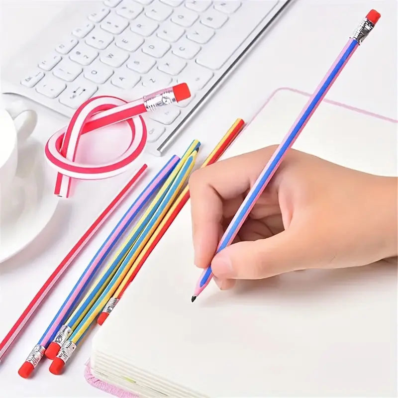 20pcs Flexible Pencils: Soft Novelty Pencil with Eraser - Little Tokyo SA