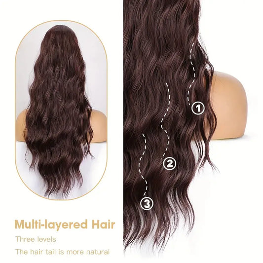 66cm Seamless Synthetic Wavy Ponytail - Little Tokyo SA