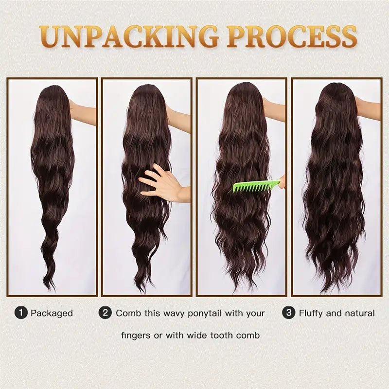 66cm Seamless Synthetic Wavy Ponytail - Little Tokyo SA