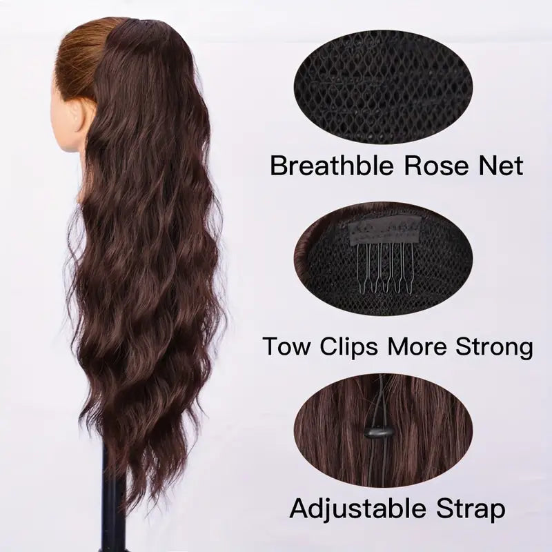 66cm Seamless Synthetic Wavy Ponytail - Little Tokyo SA
