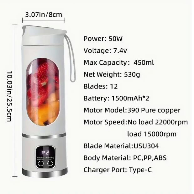 USB Rechargeable Portable Juicer/Mini Blender/Mini Ice Crusher - Little Tokyo SA