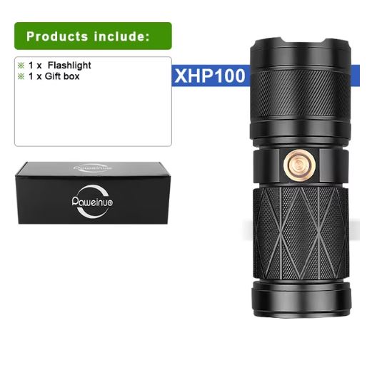 PAWEINUO Rechargeable LED Flashlight with 12000mAh Lithium Battery, High Lumen Output - Little Tokyo SA