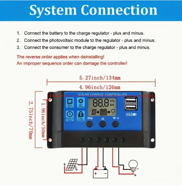 30A Multifunctional PWM Solar Charge Controller with USB - Little Tokyo SA