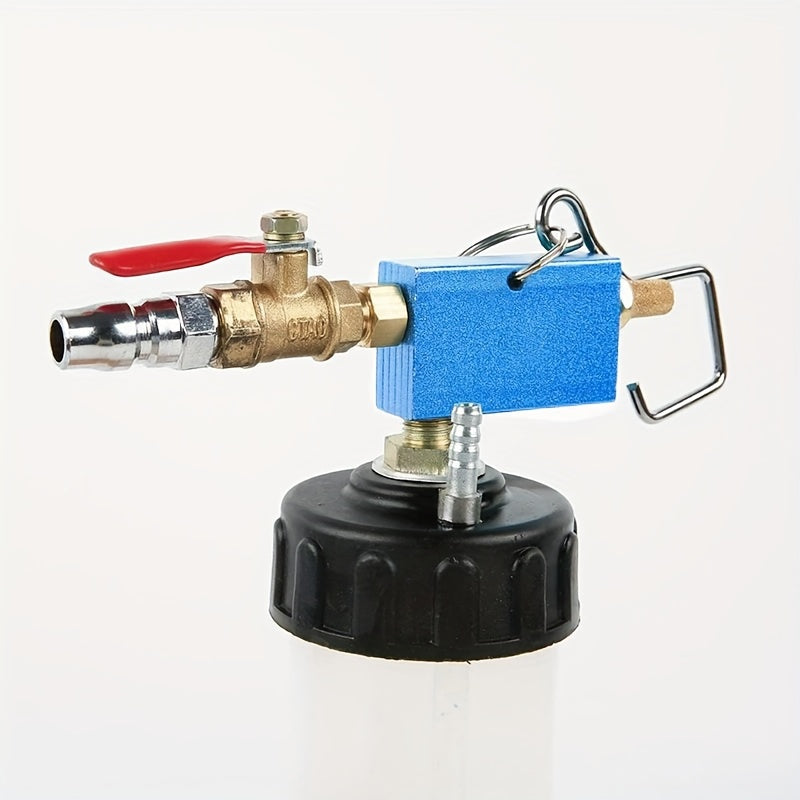 Temu EAFC Universal Auto Brake Fluid Change Kit with tools and fluid reservoir for vehicle brake system maintenance.