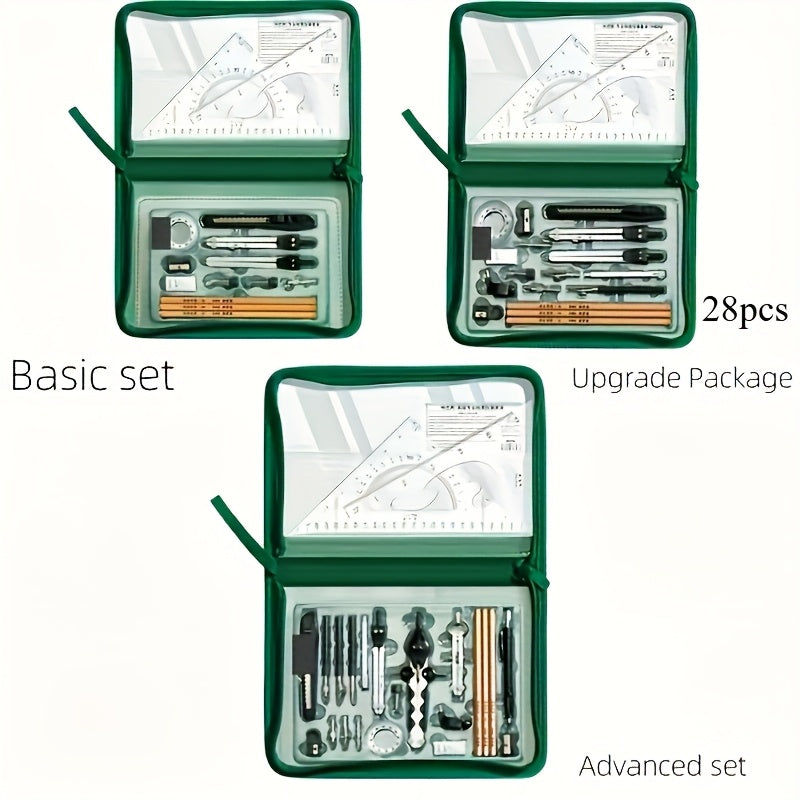 Advanced Temu stainless steel drawing tools set with precision pens, pencils, and accessories for detailed artwork and design.