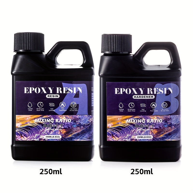 Clear epoxy resin kit by Temu with 57pcs, high gloss, bubble-free art resin supplies for coating, casting, and DIY jewelry making