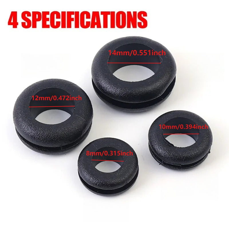 Set of 40 O-ring protection coils from Temu, showing various sizes and types in a clear, organized arrangement.