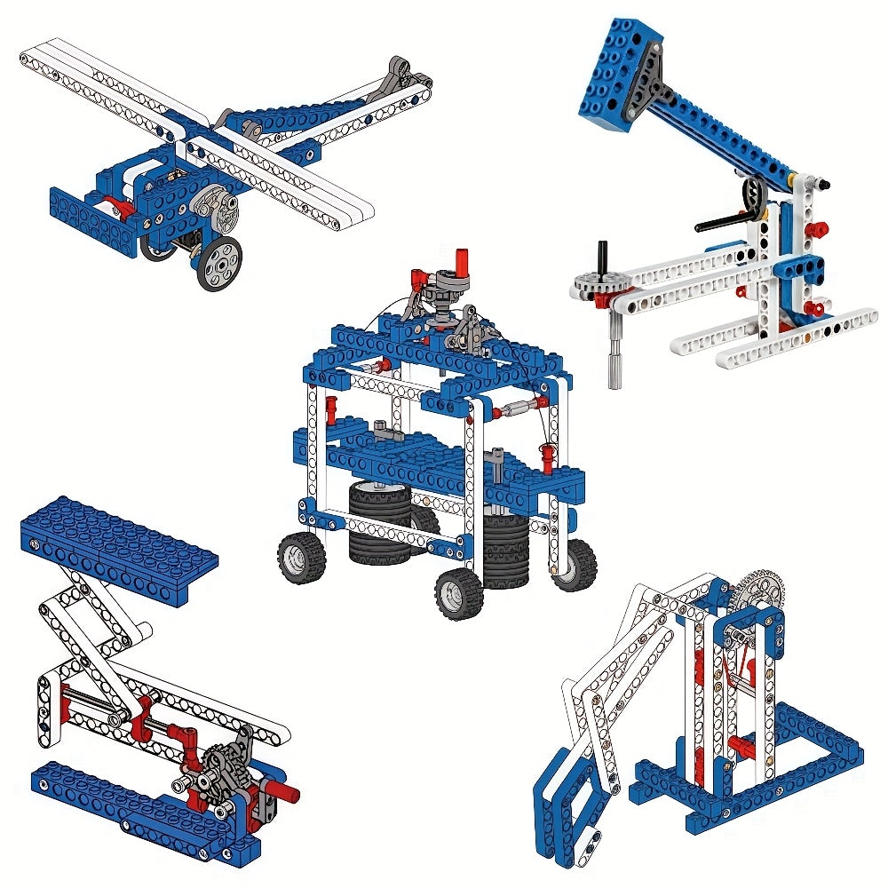 Temu technical parts multi-technology programming educational building blocks for STEM learning, colorful plastic construction set.