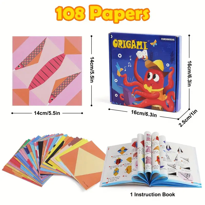 108 Sheets Craft Origami Paper kit for Youngsters