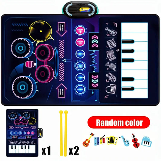 Interactive 2-in-1 Youngsters Musical Play Mat & Drum Set
