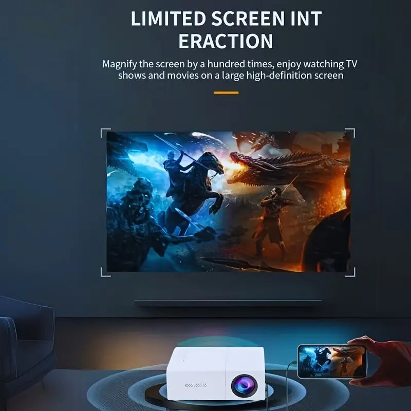 1080P Mini Portable Projector, 240P Native Resolution, LED Micro Projector