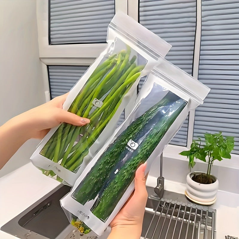 Set of 55 reusable food storage bags by Temu, high-quality, eco-friendly silicone and plastic bags for fresh food storage.