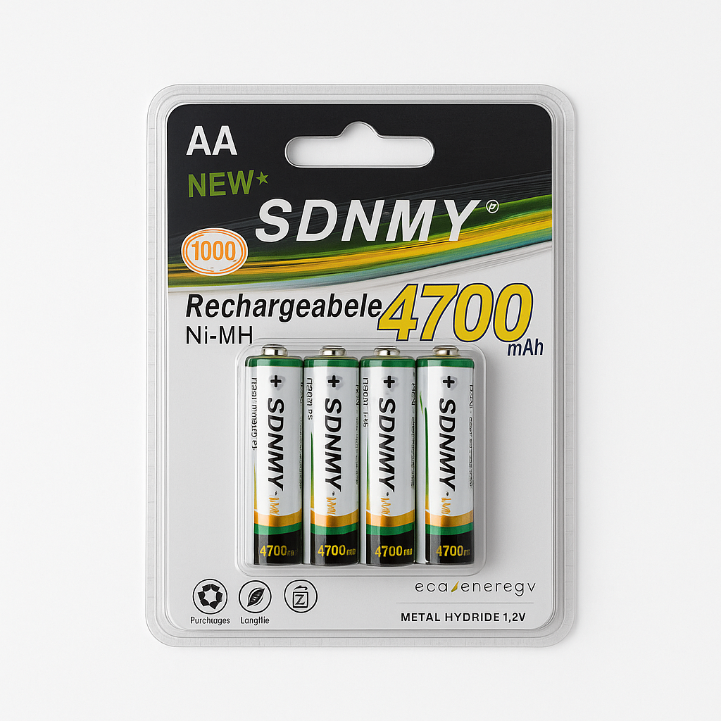 SDNMY AA 4700mAh 1.2V Rechargeable Ni-MH Batteries