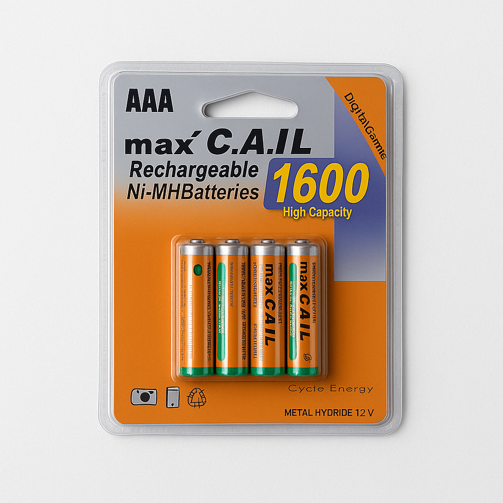 AAA 1600mAh 1.2V Rechargeable Ni-MH Batteries