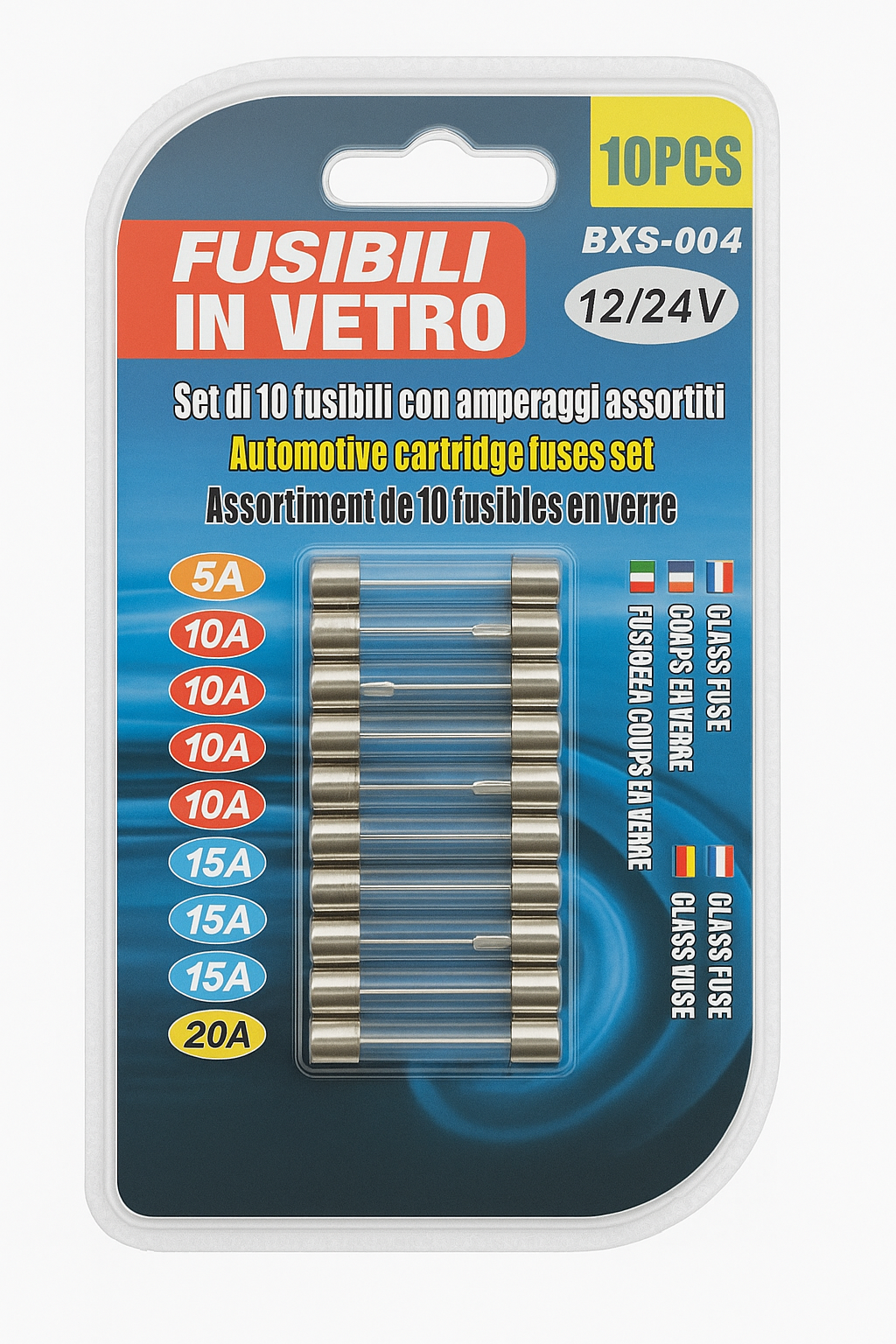 I-10pc ye-Automotive Cartridge Fuse Set