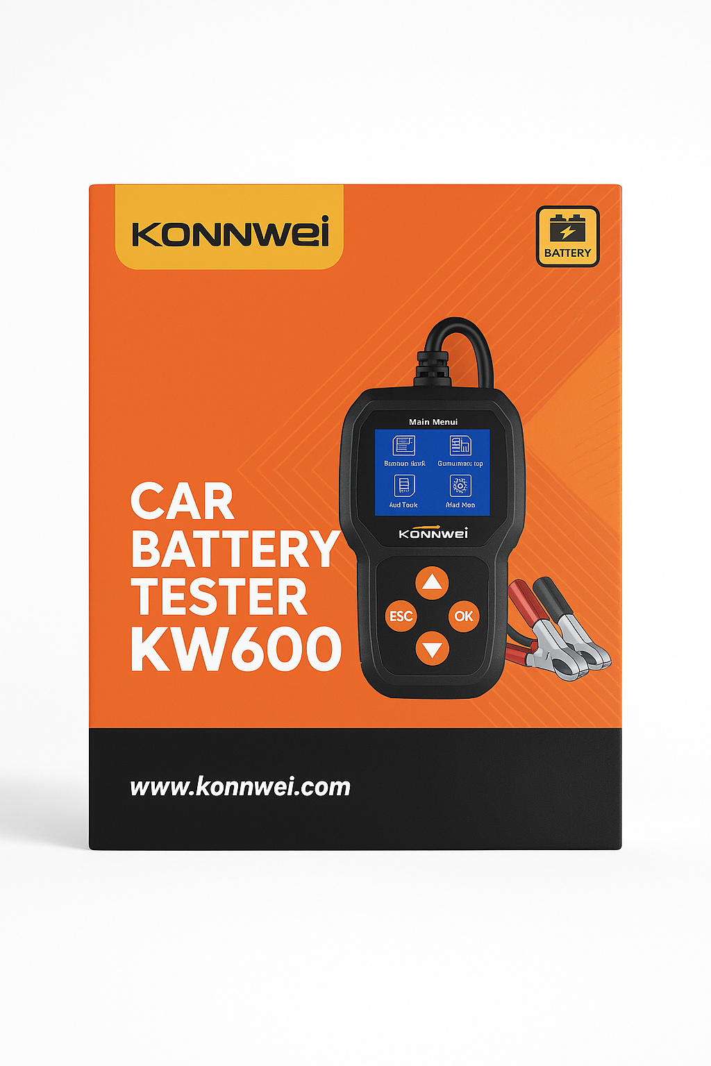 Konnwei KW600 Car Battery Tester – Advanced 12V Battery Analyzer for Vehicles