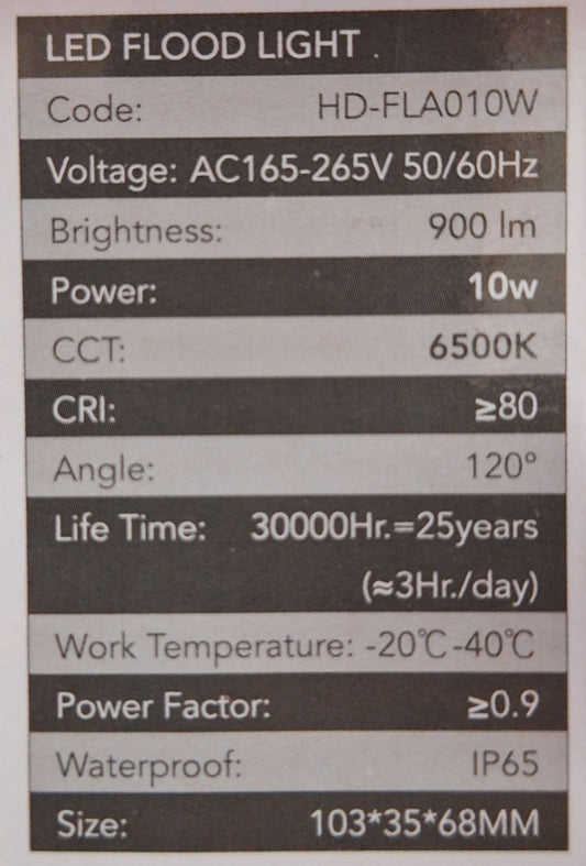 Hello Today Cool White 10 Watt LED Flood Light - Little Tokyo SA