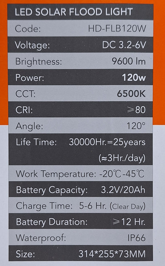 Hello Today Remote Controlled 120w Solar Outdoor Flood Light With Panel - Little Tokyo SA