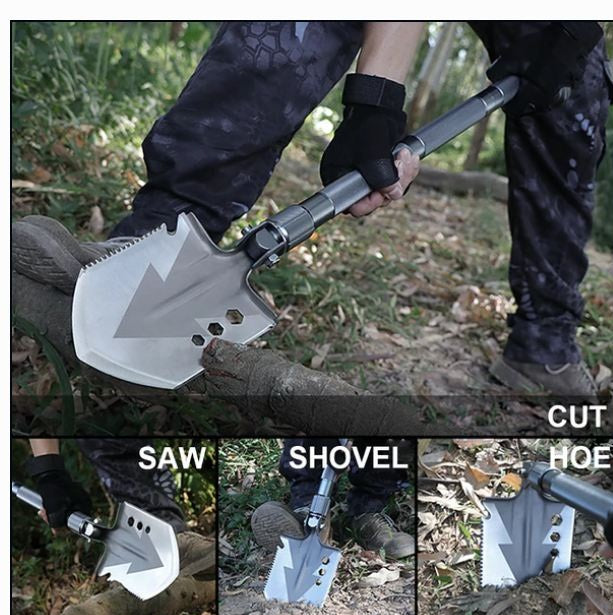 183793 Multifunction Tactical Shovel Folding Camping Survival Emergency Tools - Little Tokyo SA