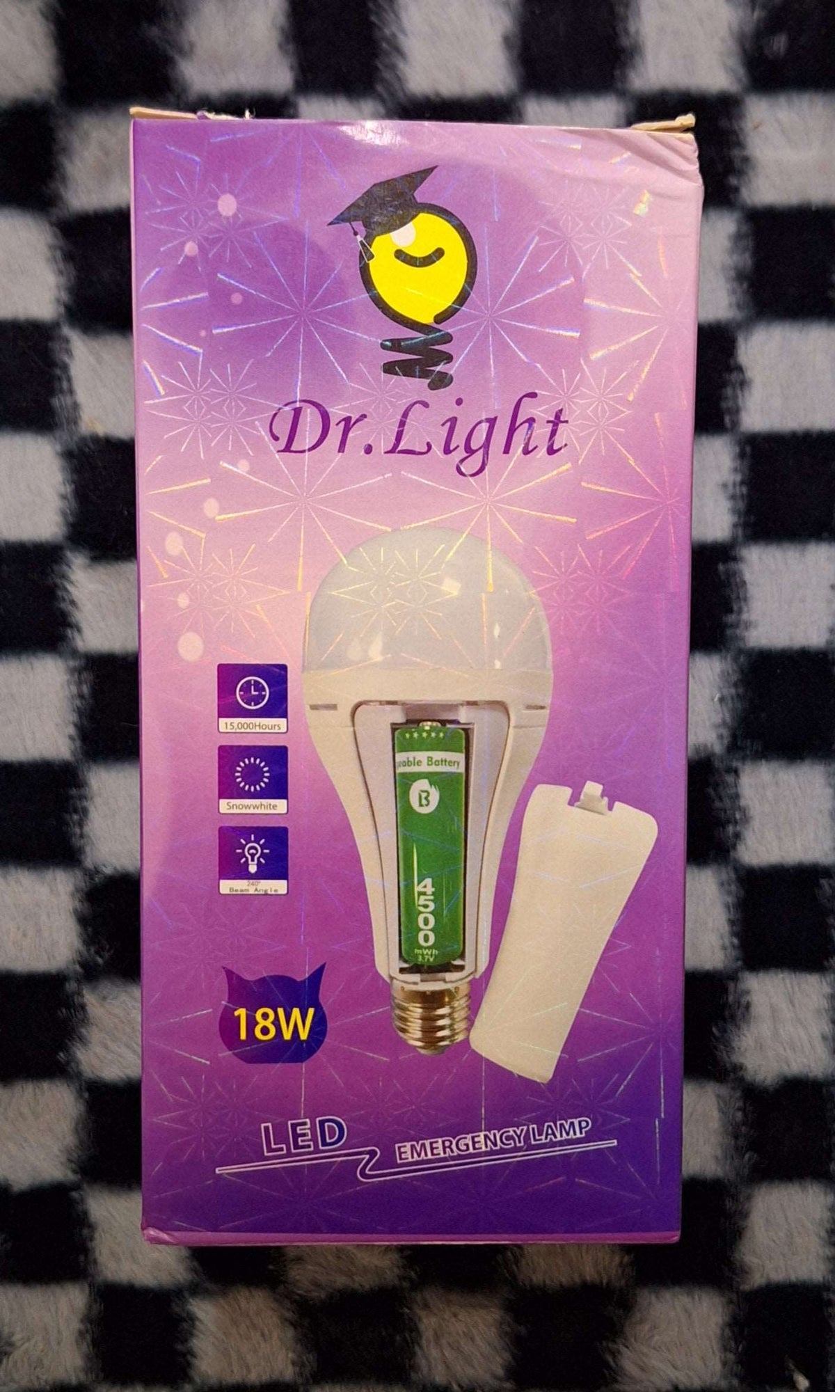ET Dr. Light 18W LED Rechargeable Bulb E27 showing the compact, white LED bulb with a standard E27 base and rechargeable design.