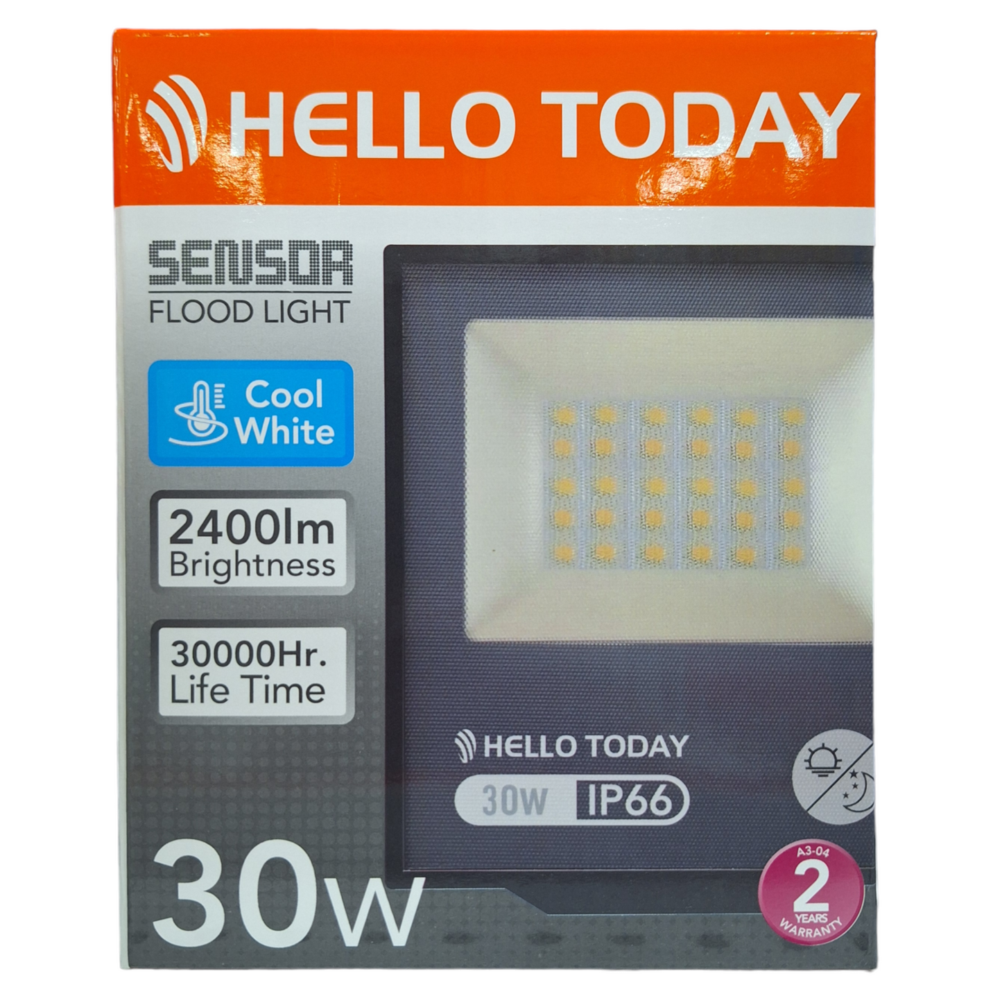 Hello Today Cool White 30 Watt Sensor Flood Light - Little Tokyo SA