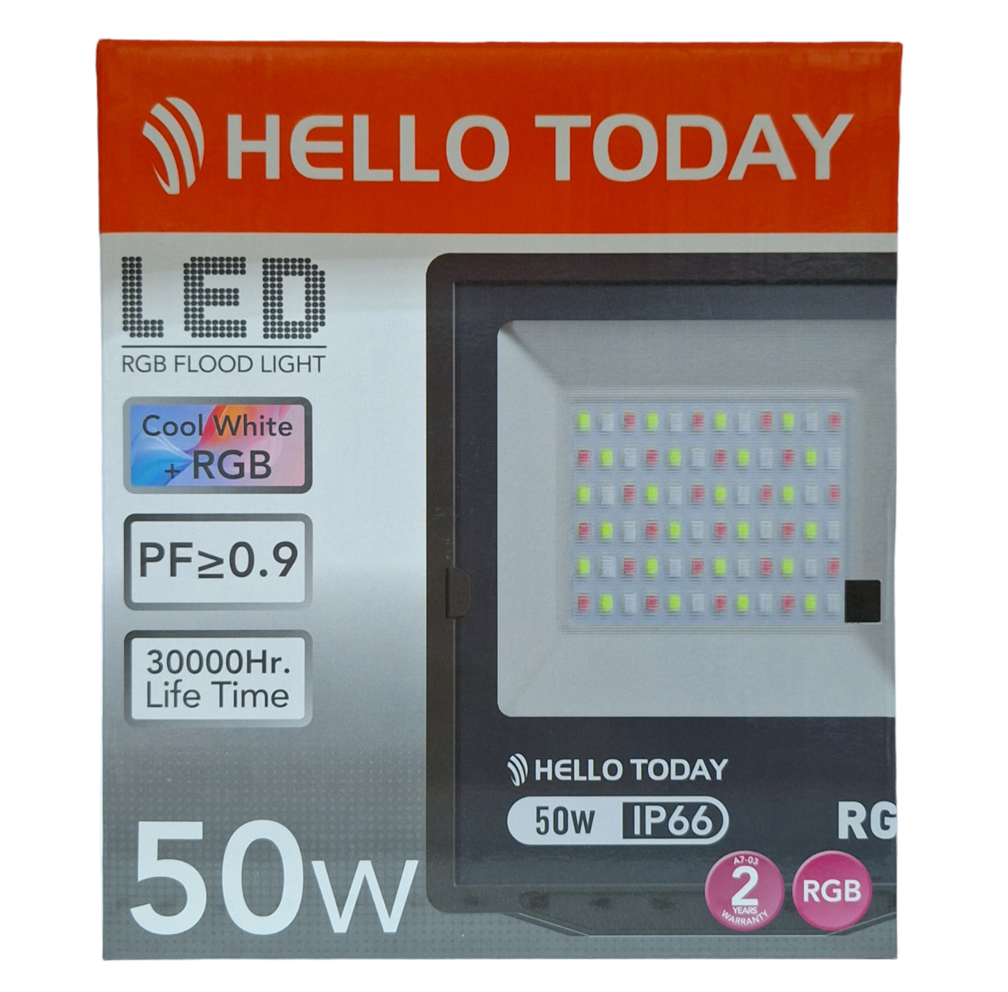 Hello Today Cool White + RGB 50 Watt LED Flood Light - Indoor/Outdoor - Little Tokyo SA